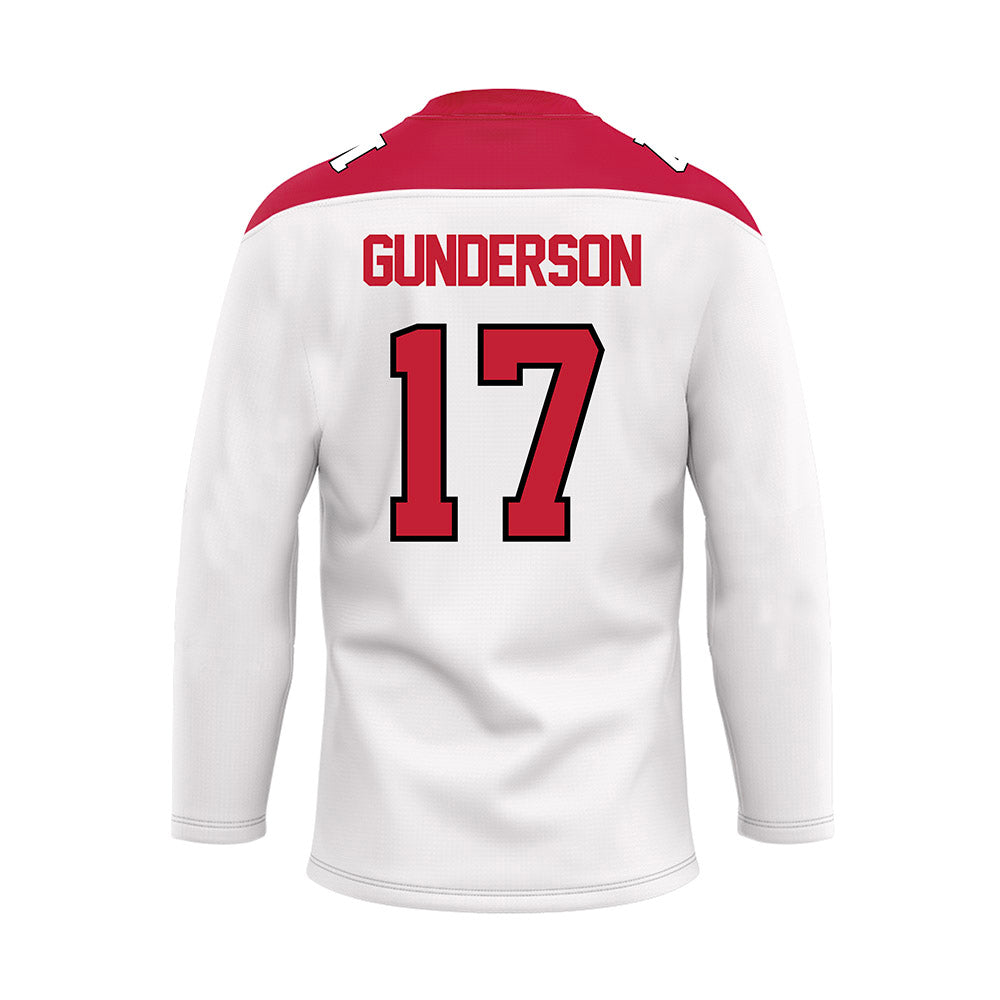 Ohio State - NCAA Men's Ice Hockey : Landen Gunderson - White Hockey Jersey-1