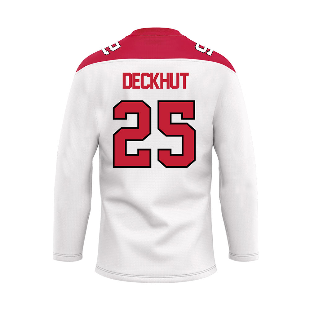 Ohio State - NCAA Men's Ice Hockey : Sam Deckhut - White Hockey Jersey-1