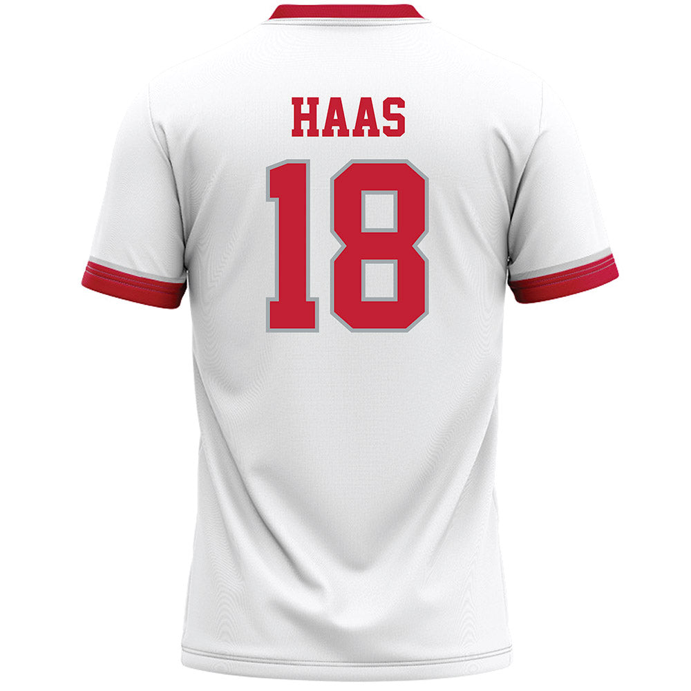 Ohio State - NCAA Men's Lacrosse : Garrett Haas - White Lacrosse Jersey -1
