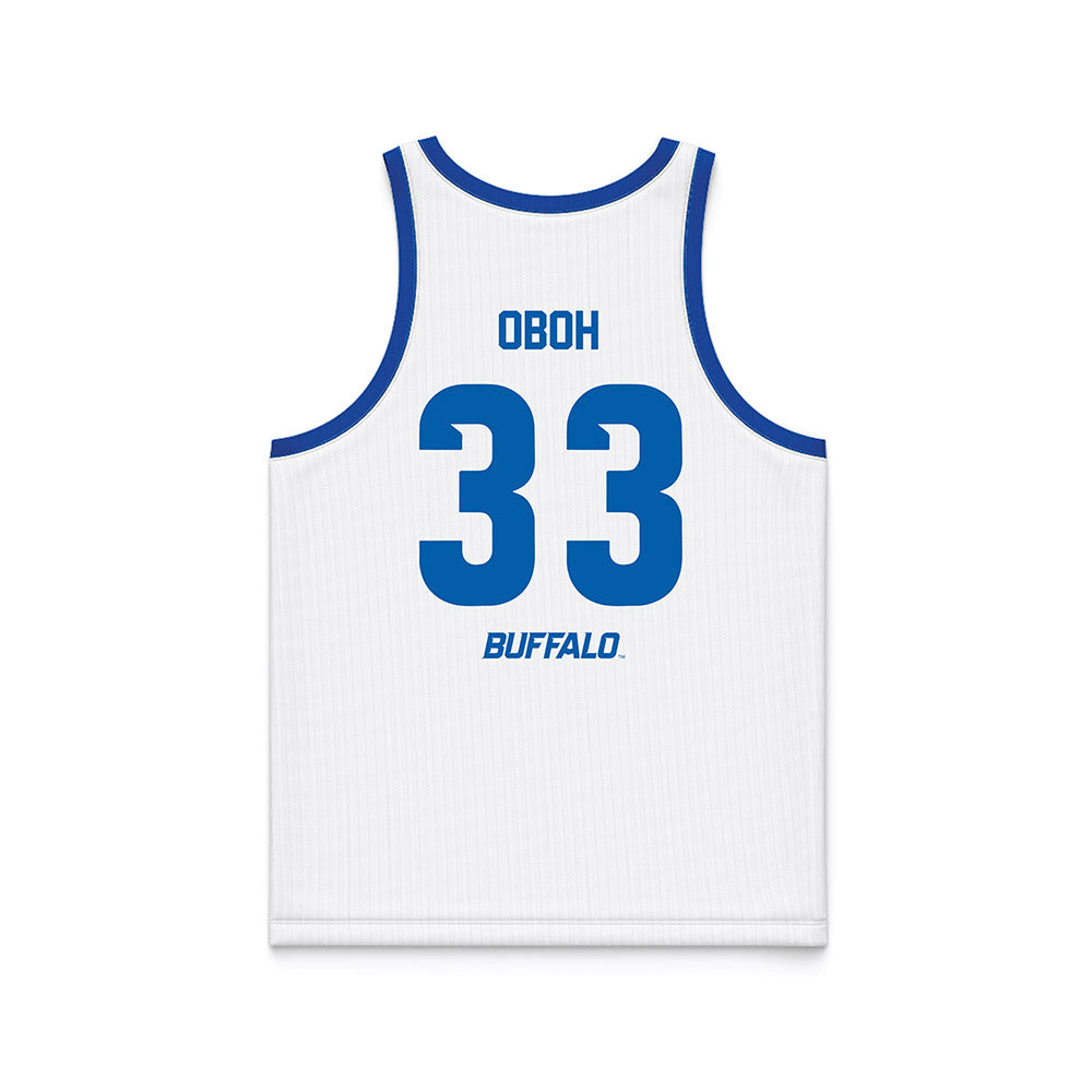 Buffalo - NCAA Men's Basketball : Tim Oboh - White Basketball Jersey