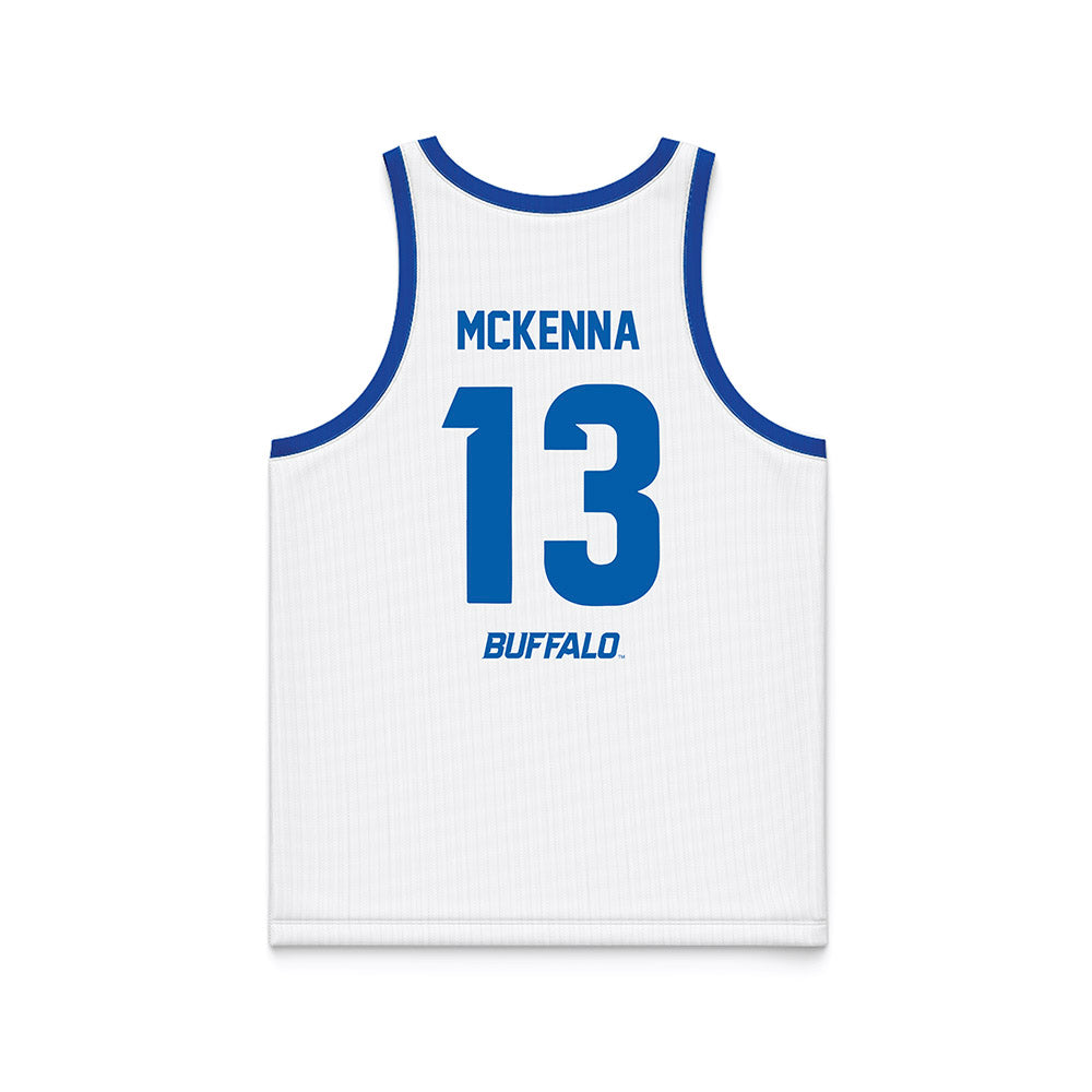 Buffalo - NCAA Men's Basketball : Ezra McKenna - White Basketball Jersey-1