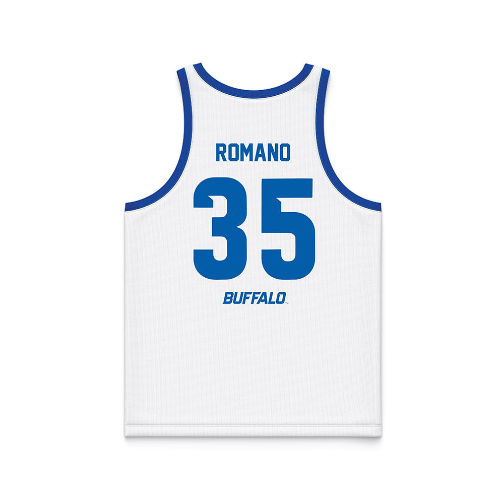 Buffalo - NCAA Men's Basketball : Evan Romano - White Basketball Jersey-1