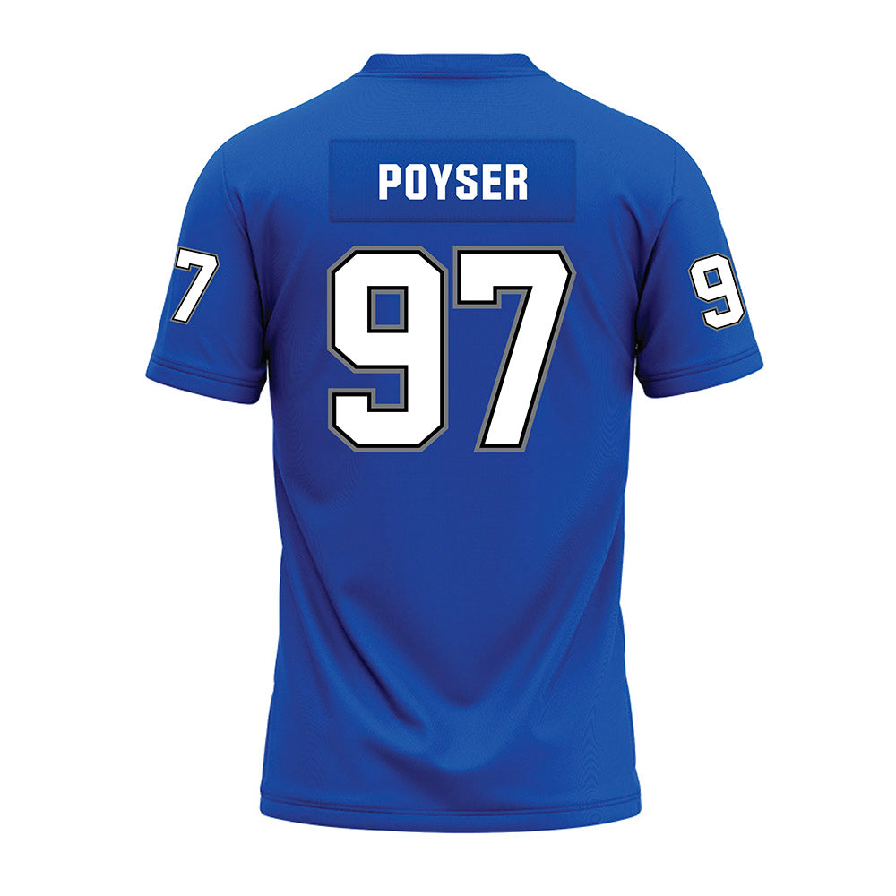 Buffalo - NCAA Football : Junior Poyser - Blue Premium Football Jersey