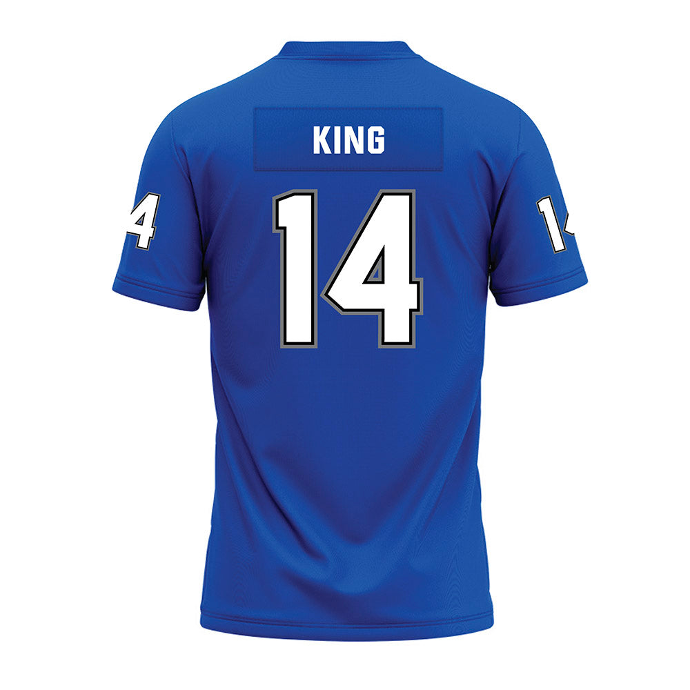 Buffalo - NCAA Football : Evan King - Blue Premium Football Jersey