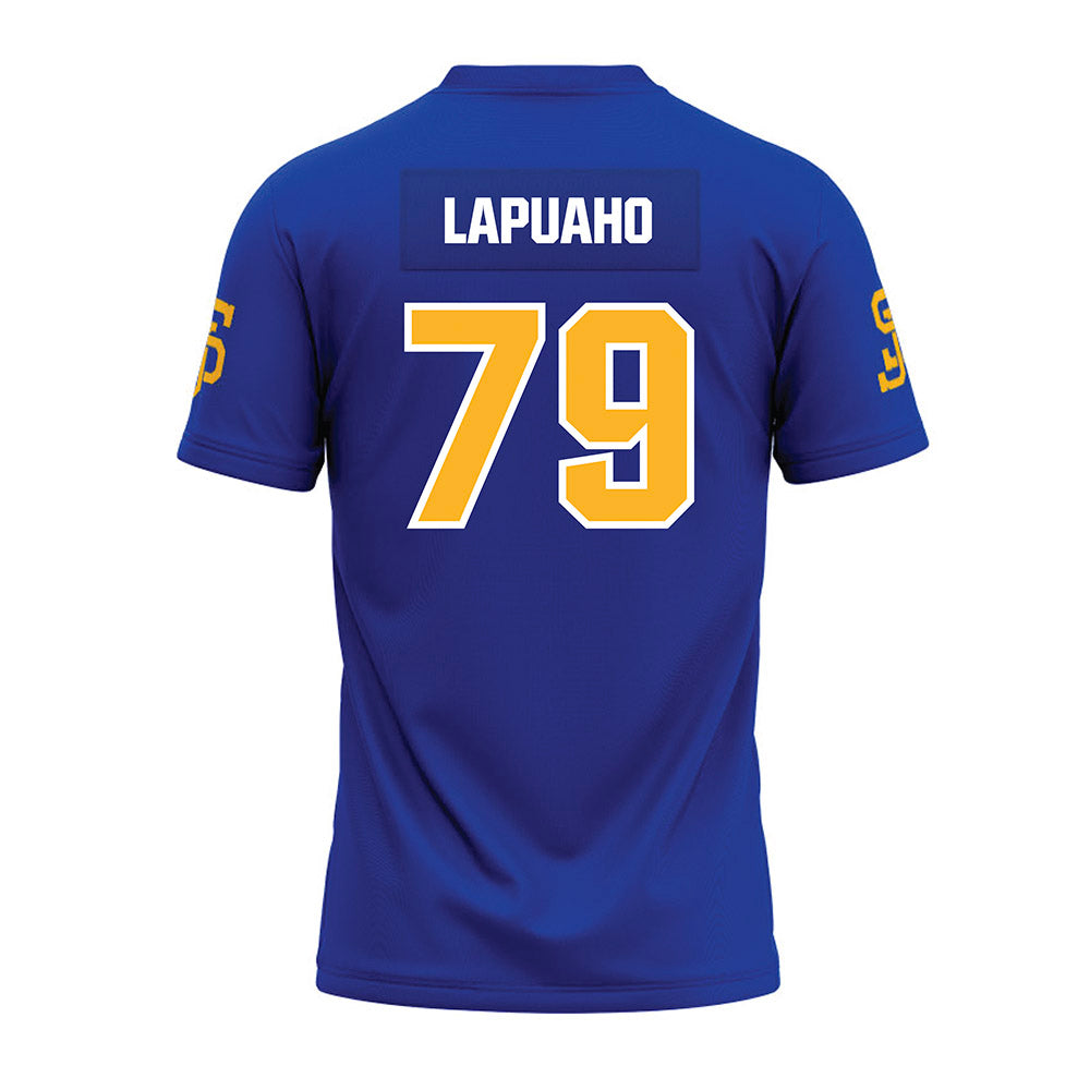 SJSU - NCAA Football : Peseti Lapuaho - Blue Premium Football Jersey-1