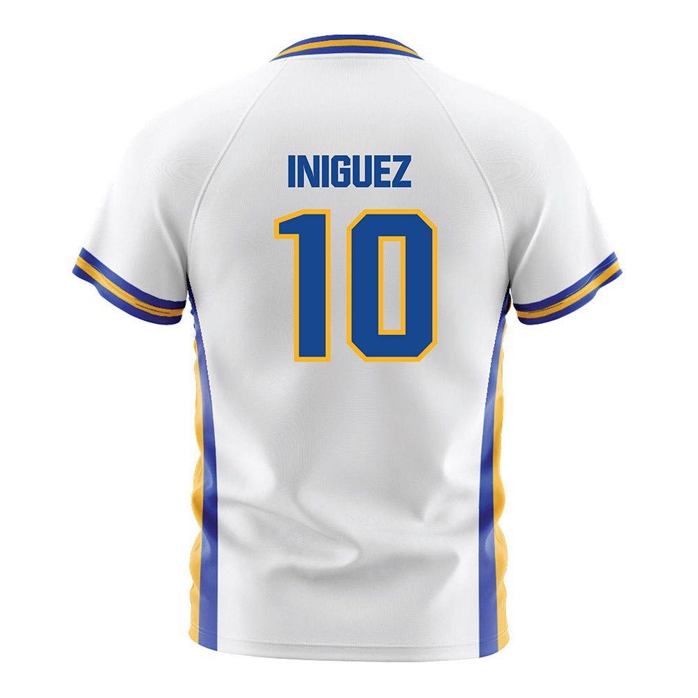 SJSU - NCAA Men's Soccer : Angel Iniguez - White Soccer Jersey-1