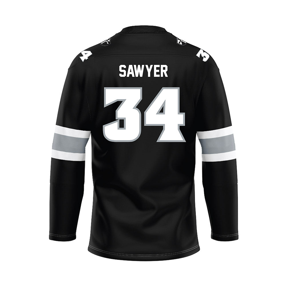 Providence - NCAA Men's Ice Hockey : Logan Sawyer - Black Hockey Jersey-1