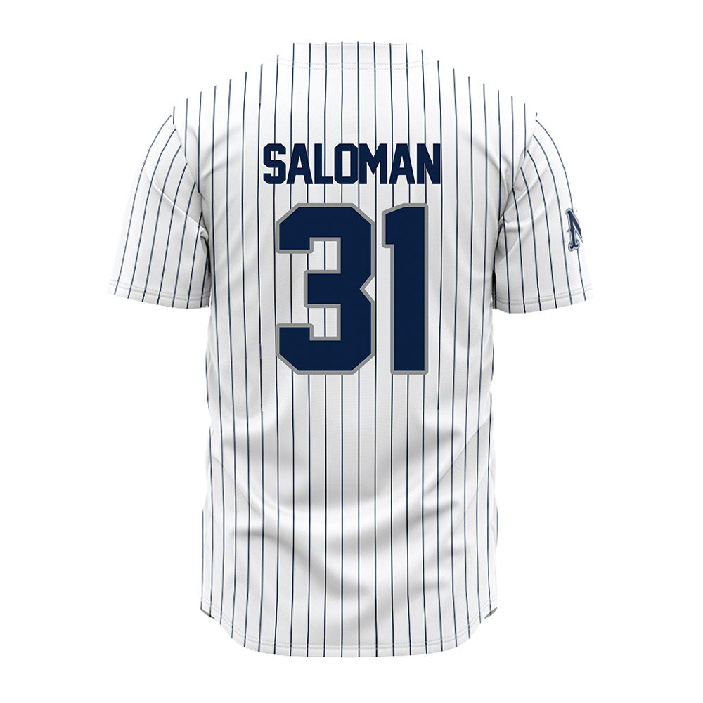 Nevada - NCAA Baseball : Logan Saloman - White Pinstripe Jersey-1