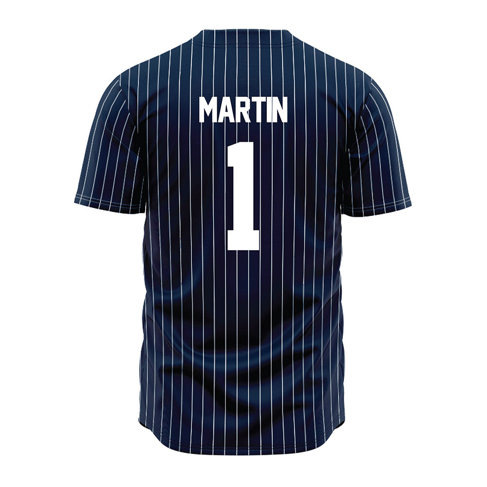 Maine - NCAA Baseball : Zach Martin - Navy Pin Stripe Jersey-1