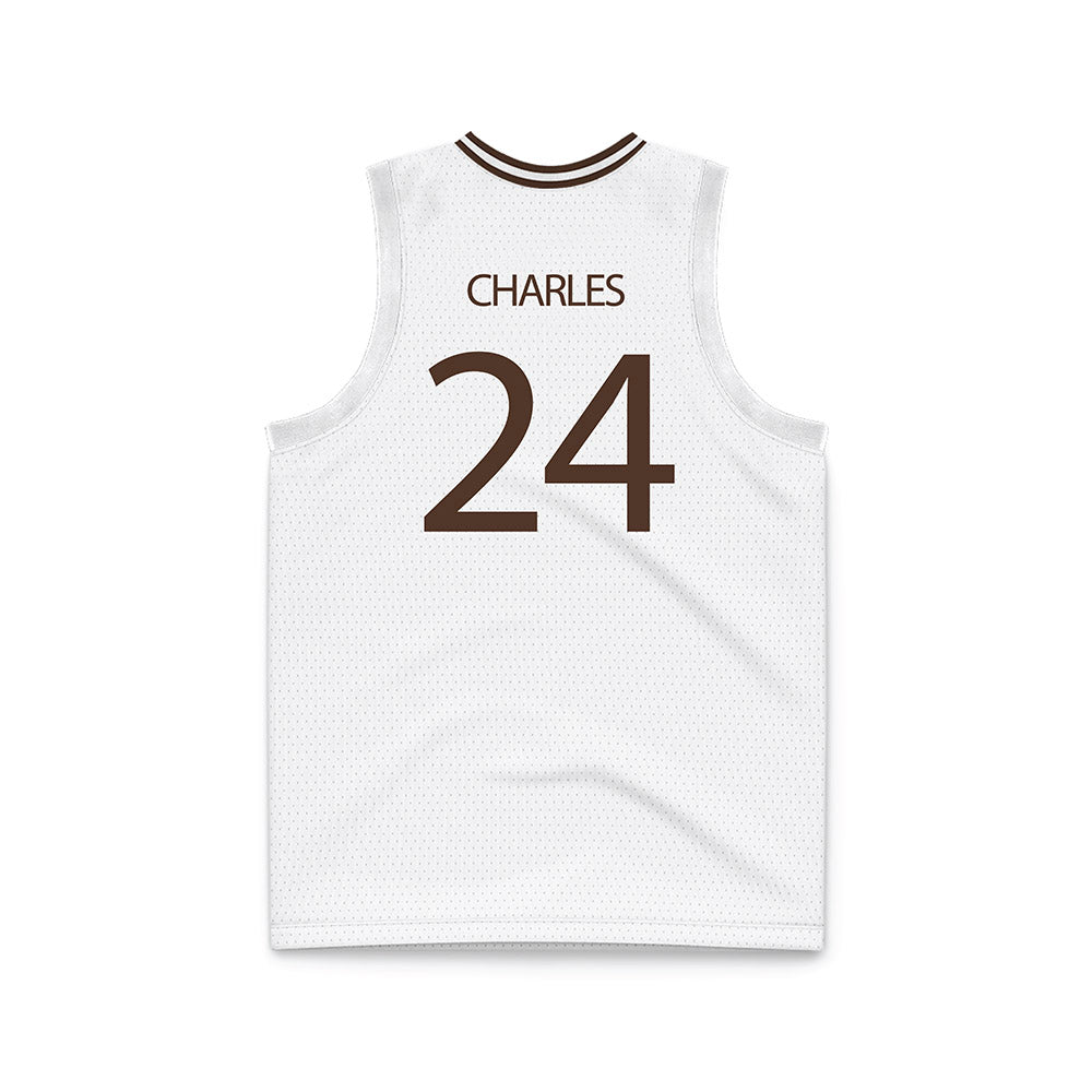 St. Bonaventure - NCAA Men's Basketball : Cayden Charles - White Basketball Jersey-1