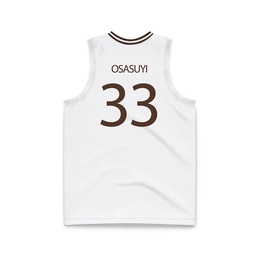 St. Bonaventure - NCAA Men's Basketball : Andrew Osasuyi - White Basketball Jersey-1