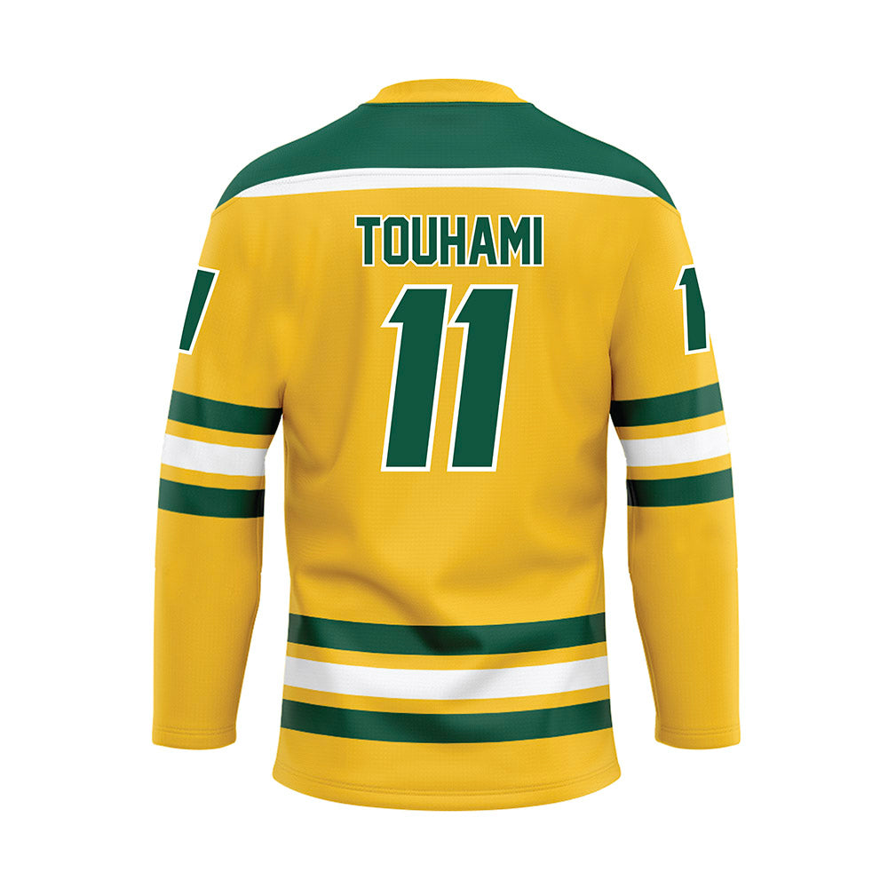 Fitchburg State - NCAA Men's Ice Hockey : Nael Touhami - Gold Hockey Jersey-1