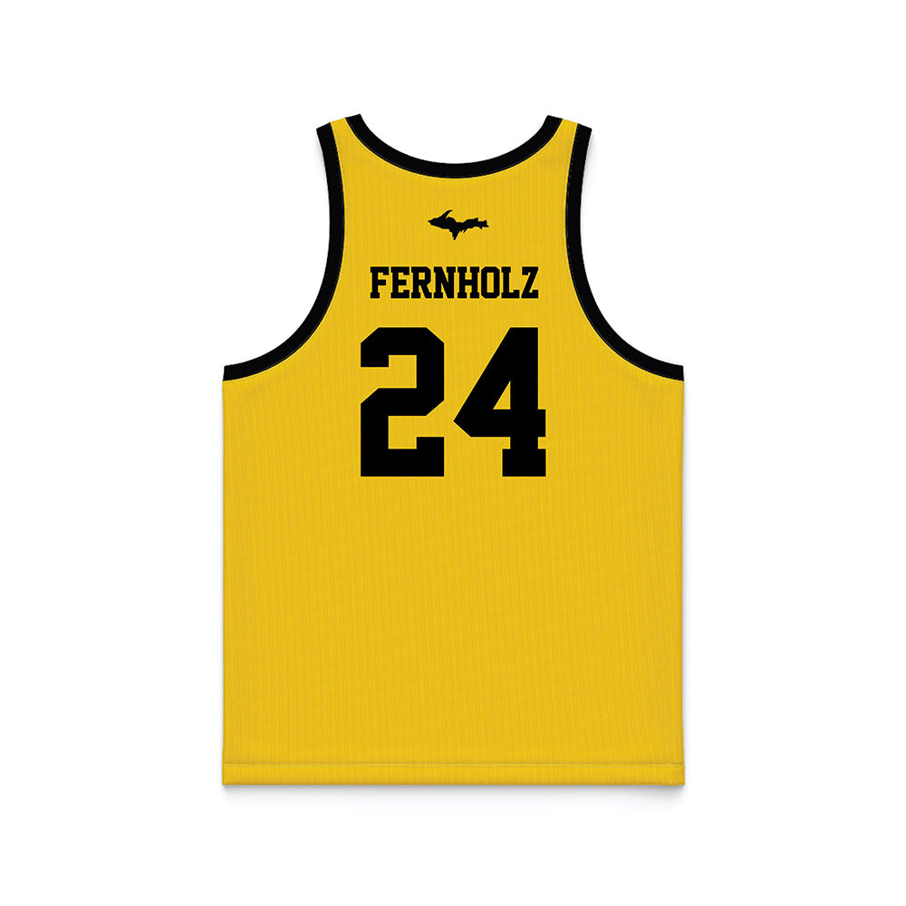 Michigan Tech - NCAA Men's Basketball : Ty Fernholz - Gold Basketball Jersey