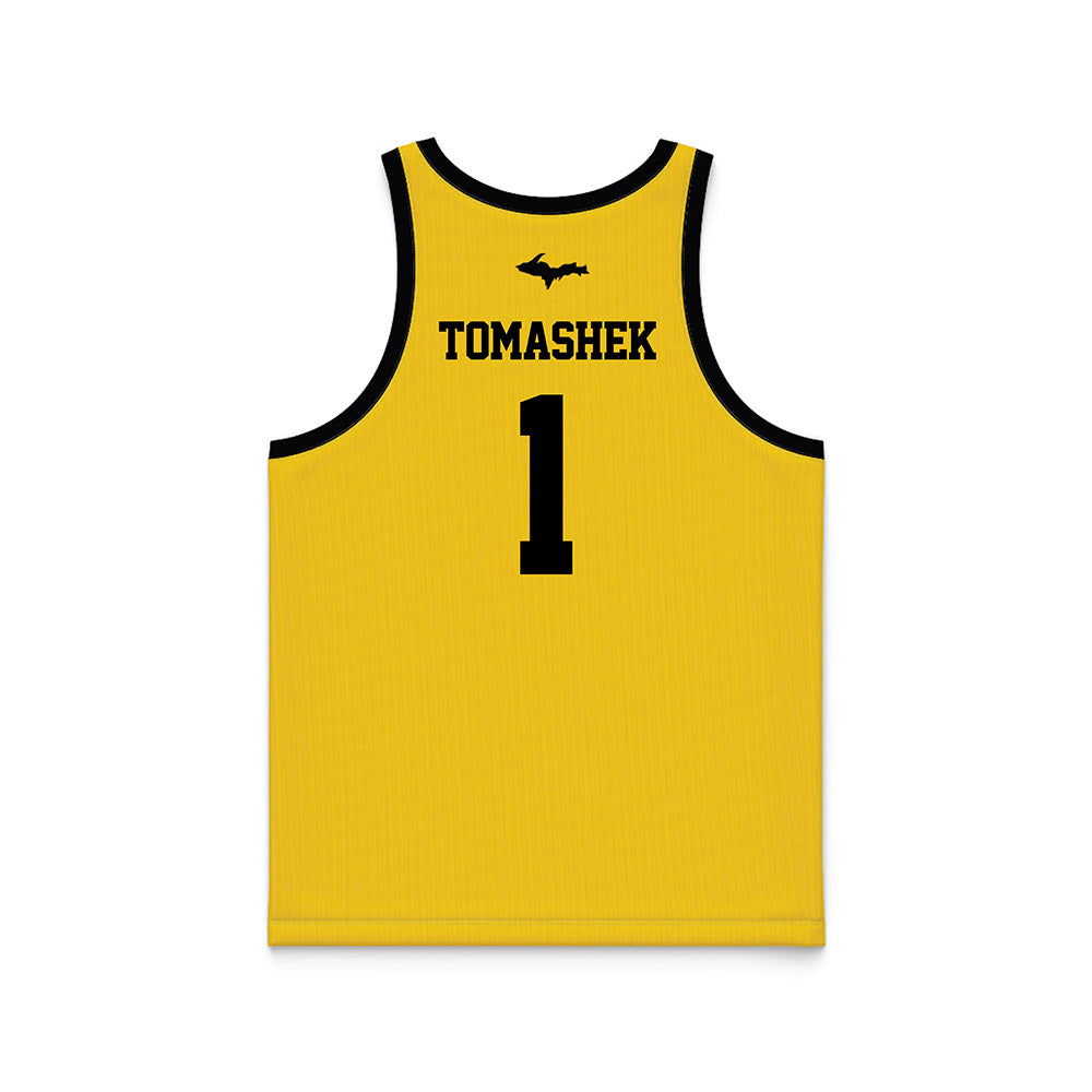 Michigan Tech - NCAA Men's Basketball : Marcus Tomashek - Gold Basketball Jersey