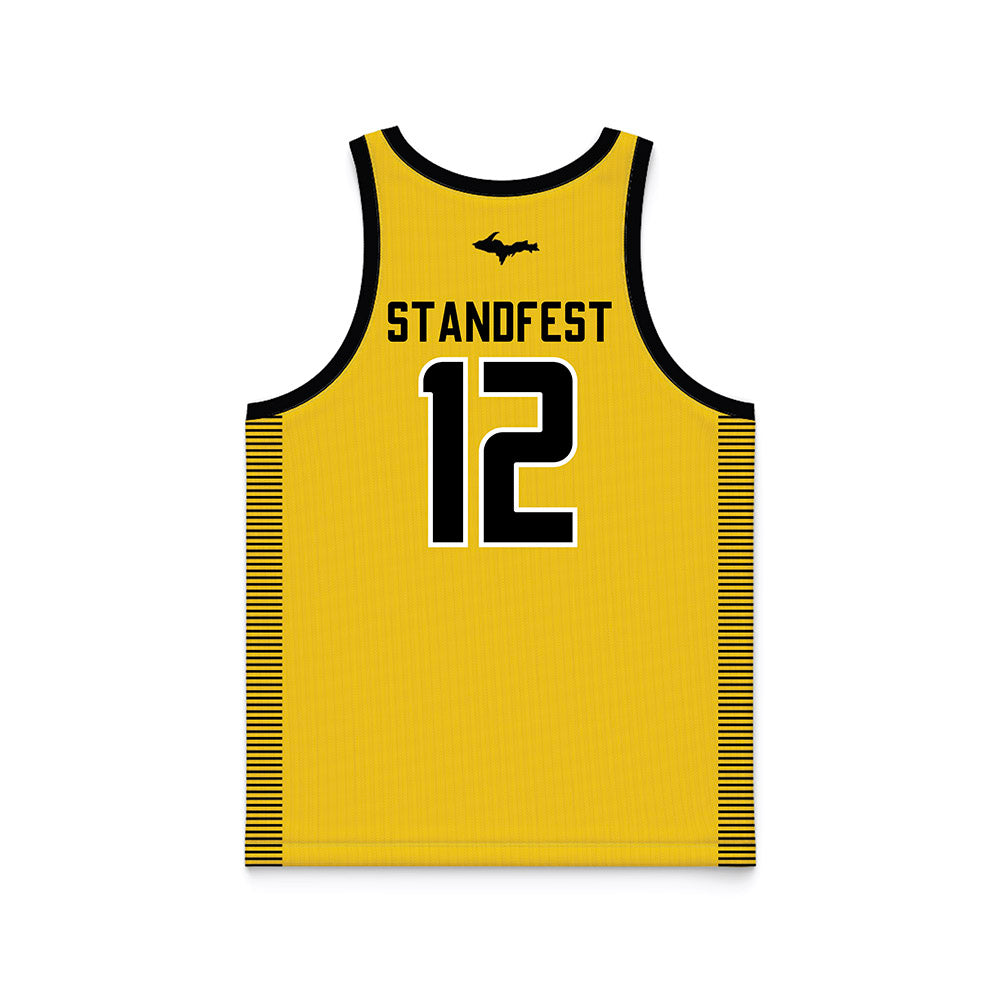 Michigan Tech - NCAA Women's Basketball : Kendall Standfest - Gold Basketball Jersey