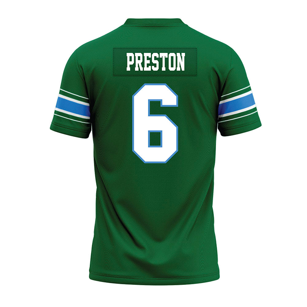 Tulane - NCAA Football : Shazz Preston - Green Premium Football Jersey