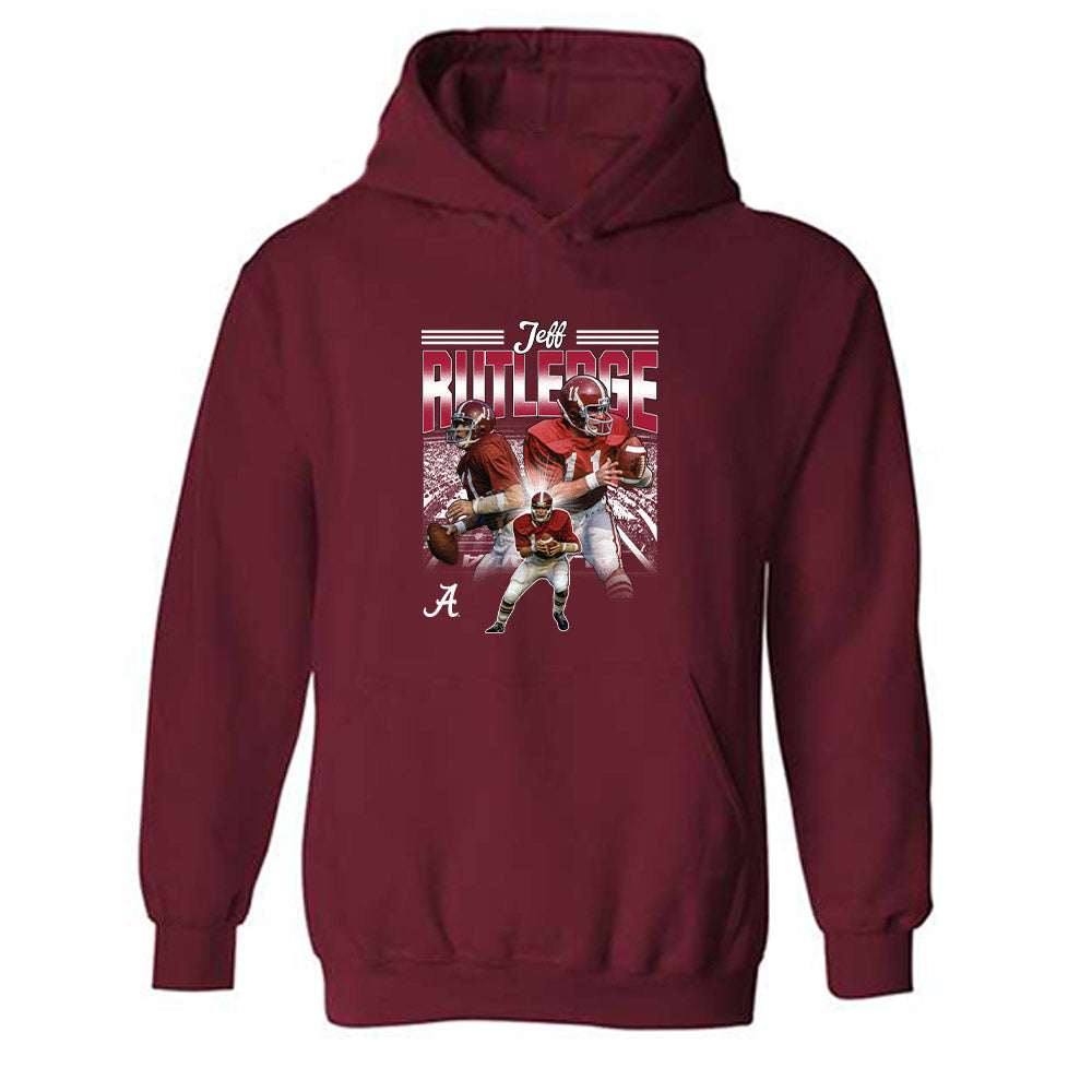Alabama - Football Alumni : Jeff Rutledge - Player Collage Hooded Sweatshirt