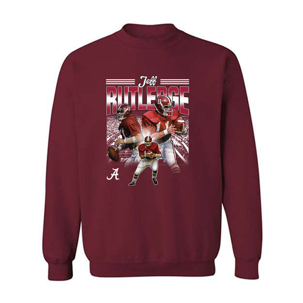 Alabama - Football Alumni : Jeff Rutledge - Player Collage Crewneck Sweatshirt