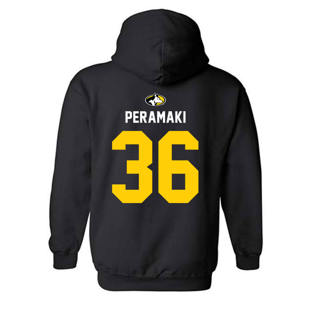 Michigan Tech - NCAA Football : Josiah Peramaki - Generic Shersey Hooded Sweatshirt-1