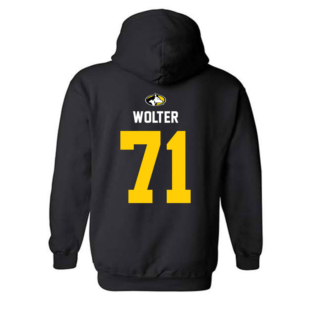 Michigan Tech - NCAA Football : Mason Wolter - Generic Shersey Hooded Sweatshirt-1