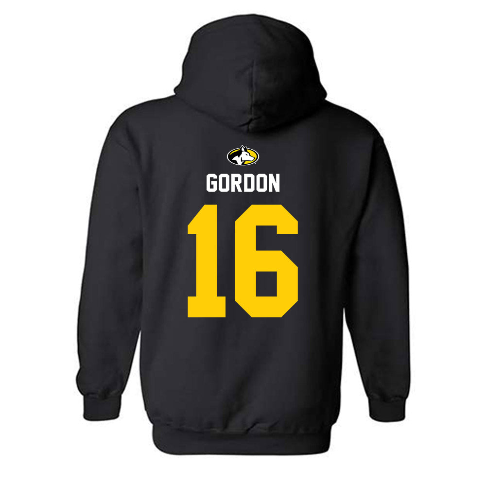 Michigan Tech - NCAA Men's Ice Hockey : Isaac Gordon - Generic Shersey Hooded Sweatshirt