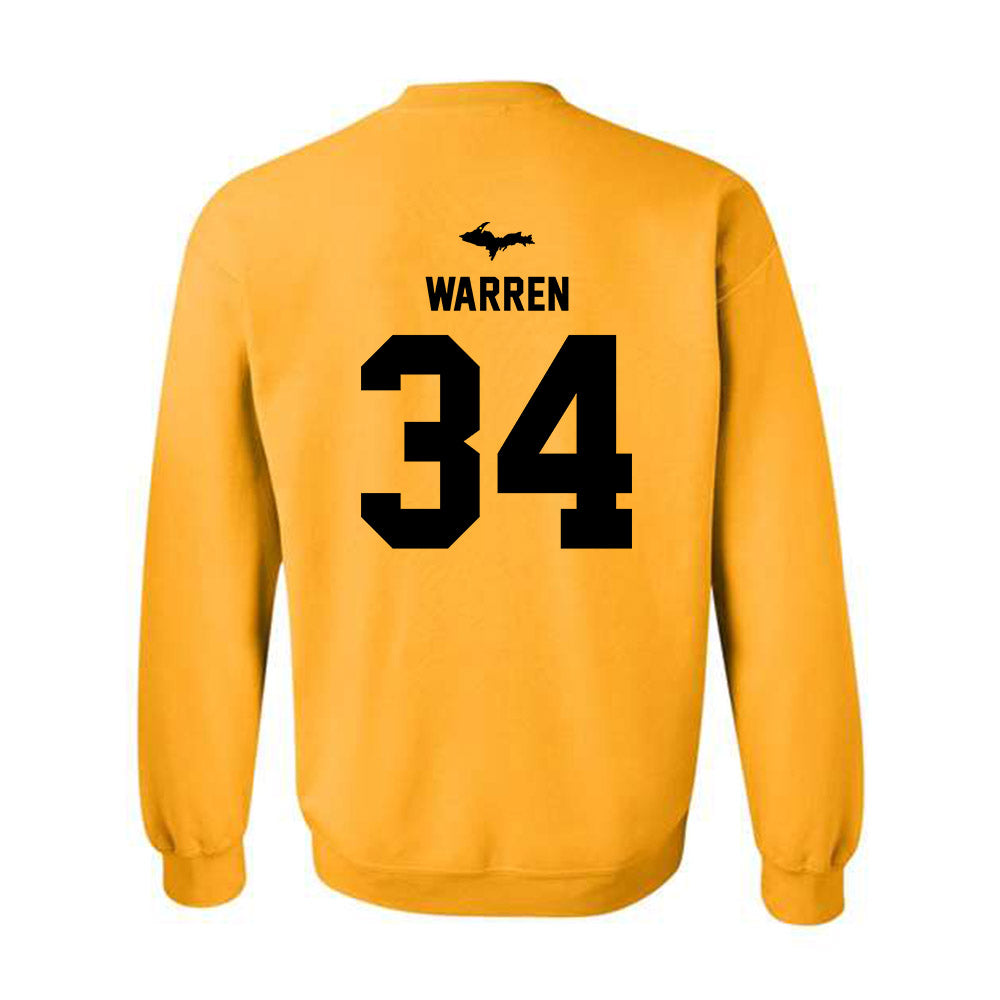 Michigan Tech - NCAA Men's Basketball : Grant Warren - Generic Shersey Crewneck Sweatshirt