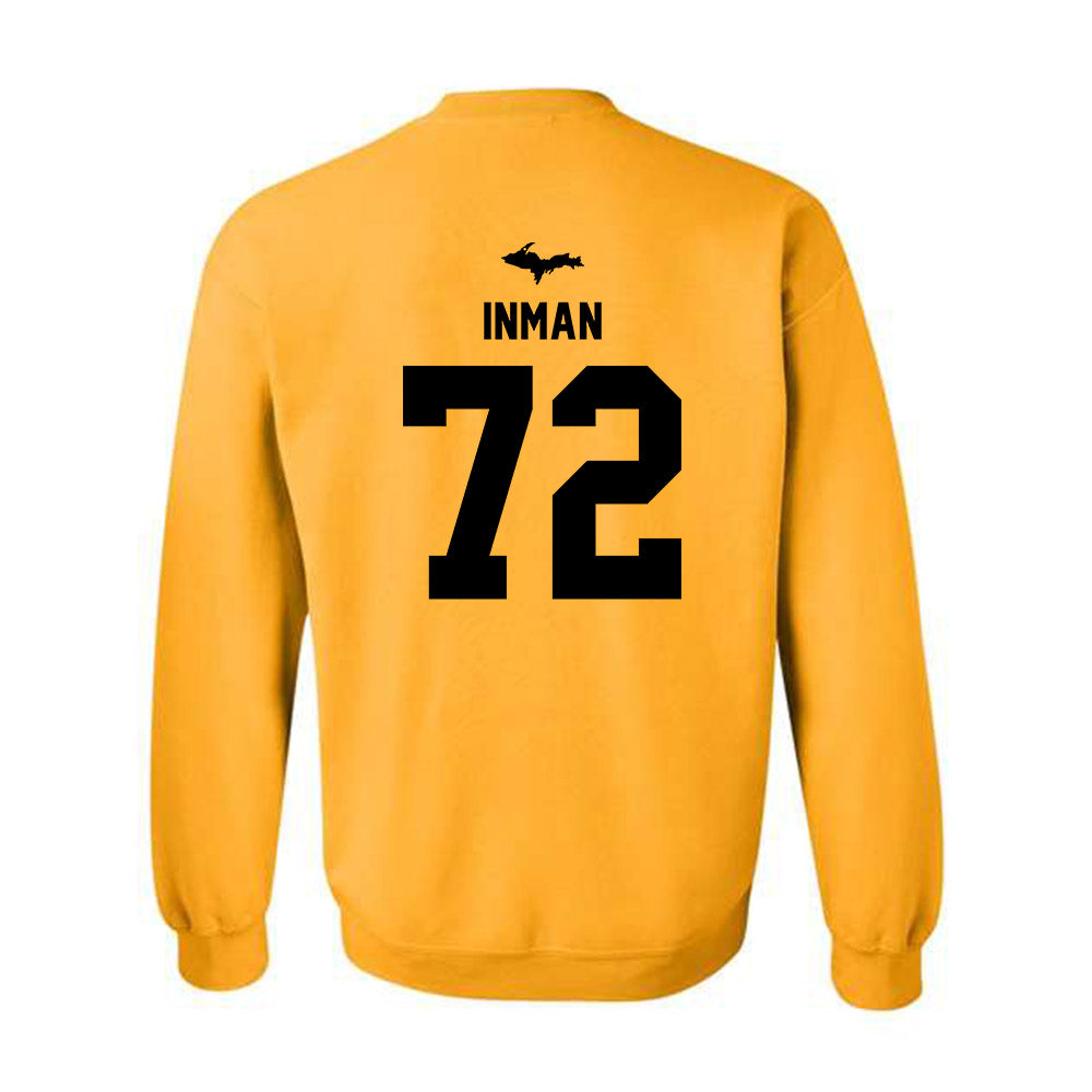 Michigan Tech - NCAA Football : Bryar Inman - Generic Shersey Crewneck Sweatshirt-1