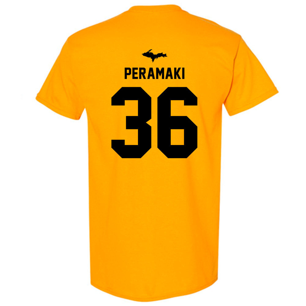 Michigan Tech - NCAA Football : Josiah Peramaki - Generic Shersey T-Shirt-1