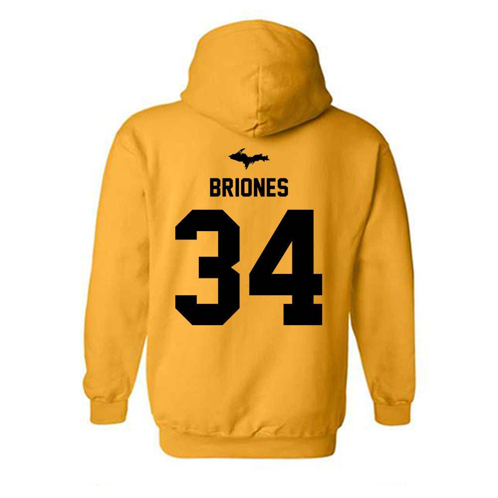 Michigan Tech - NCAA Football : Connor Briones - Generic Shersey Hooded Sweatshirt-1
