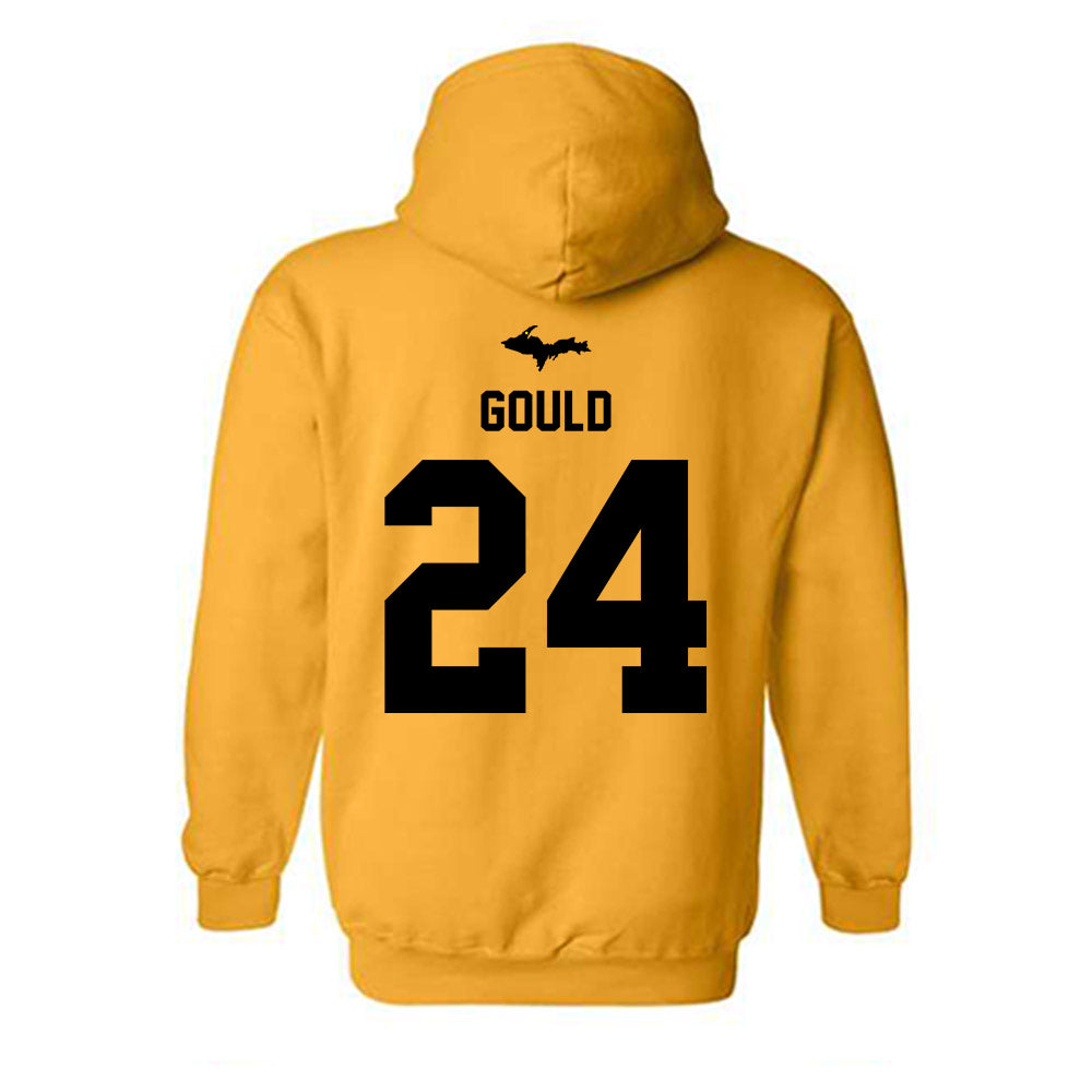 Michigan Tech - NCAA Men's Ice Hockey : Rylan Gould - Generic Shersey Hooded Sweatshirt-1