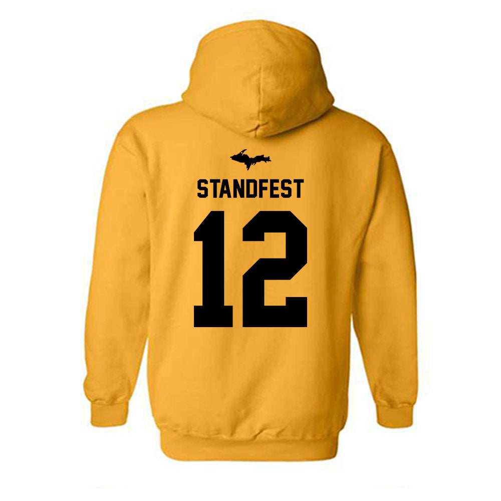 Michigan Tech - NCAA Women's Basketball : Kendall Standfest - Generic Shersey Hooded Sweatshirt