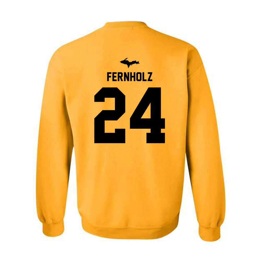 Michigan Tech - NCAA Men's Basketball : Ty Fernholz - Generic Shersey Crewneck Sweatshirt