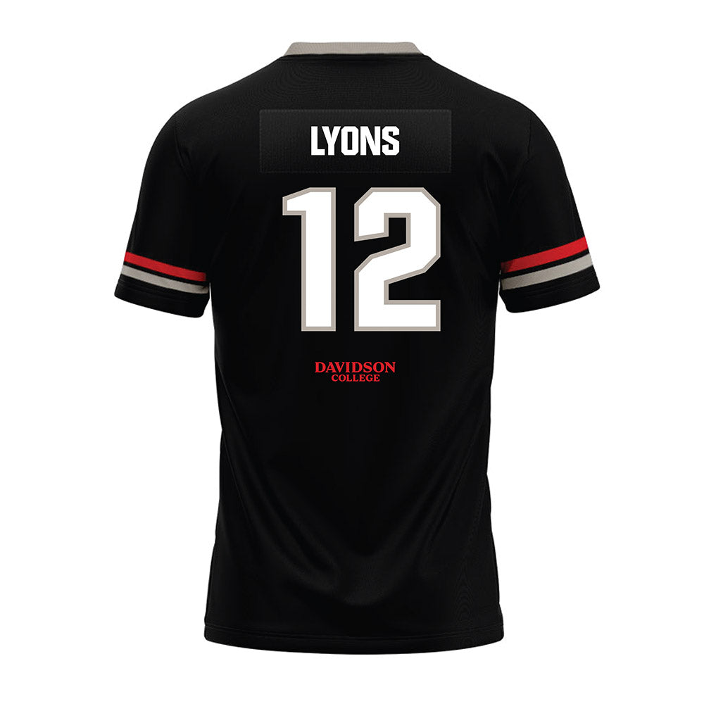 Davidson - NCAA Football : Christian Lyons - 2024 Black Premium Football Jersey-1