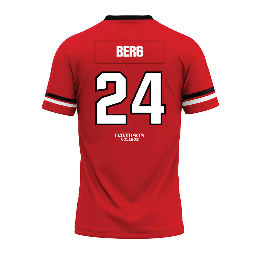 Davidson - NCAA Football : Brodey Berg - 2024 Orange Premium Football Jersey-1