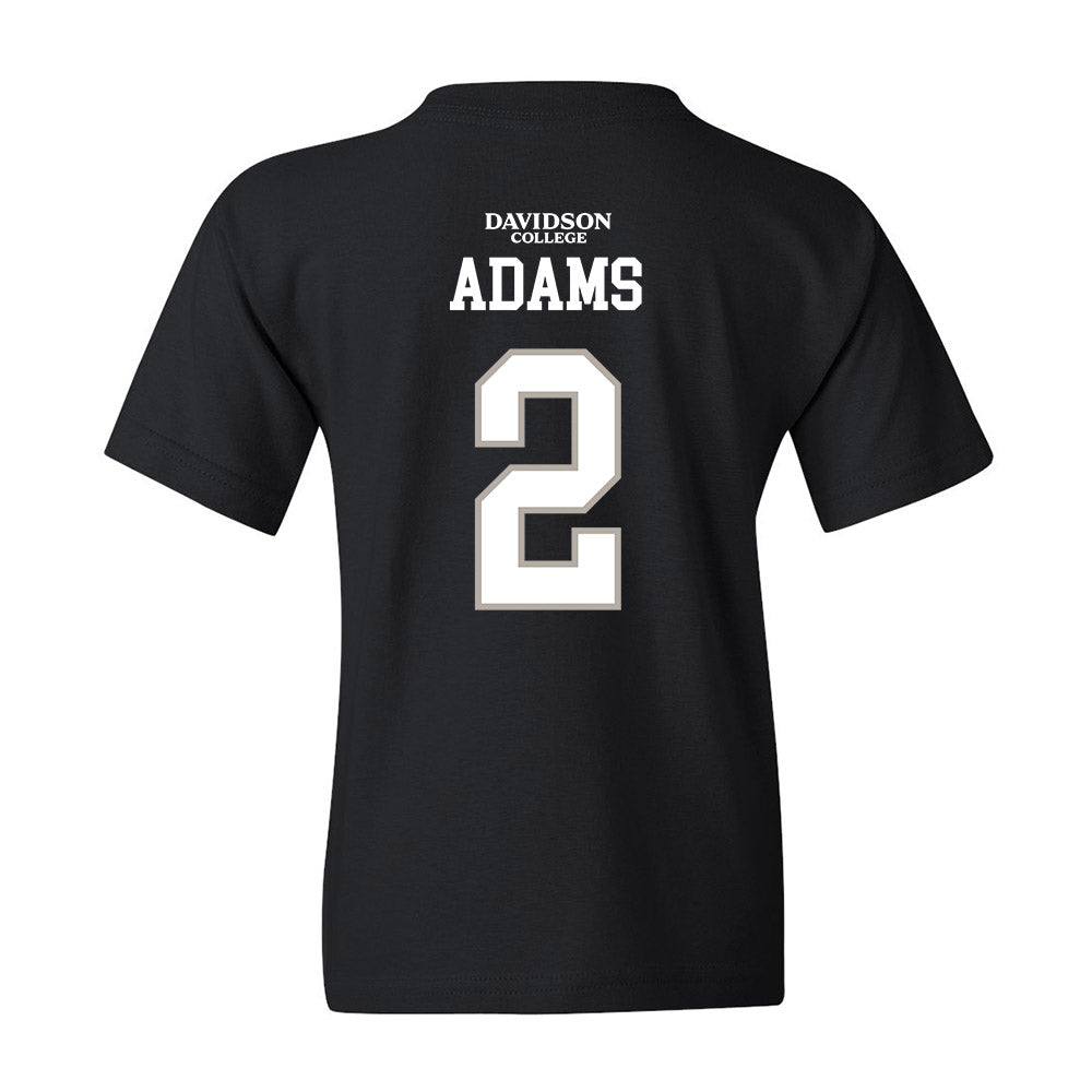 Davidson - NCAA Football : Mari Adams - Black Replica Shersey Youth T-Shirt