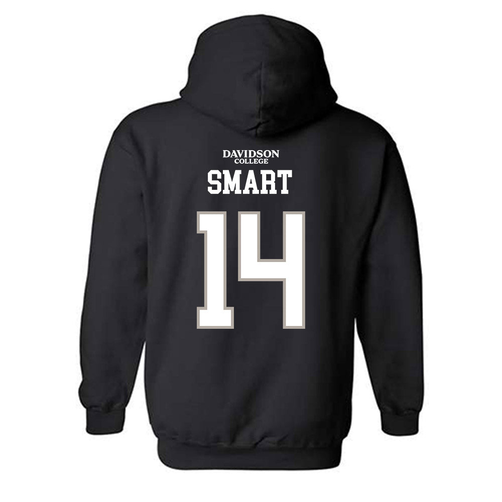 Davidson - NCAA Football : Landon Smart - Black Replica Shersey Hooded Sweatshirt