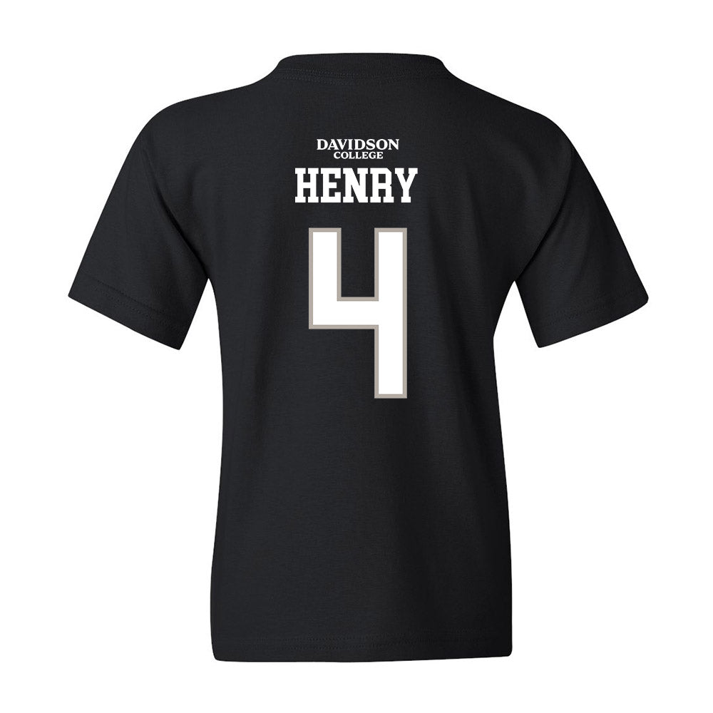 Davidson - NCAA Football : Tahir Henry - Black Replica Shersey Youth T-Shirt