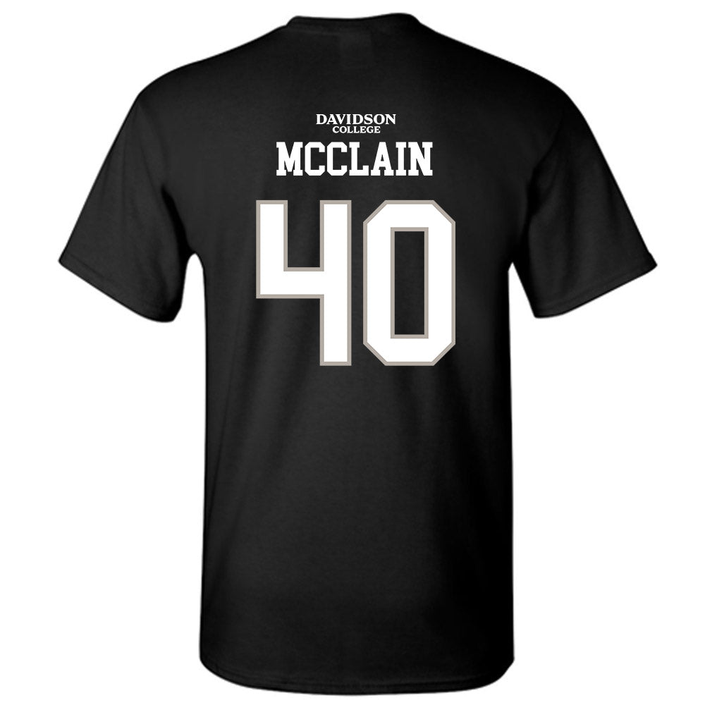 Davidson - NCAA Football : Carius McClain - Black Replica Shersey T-Shirt