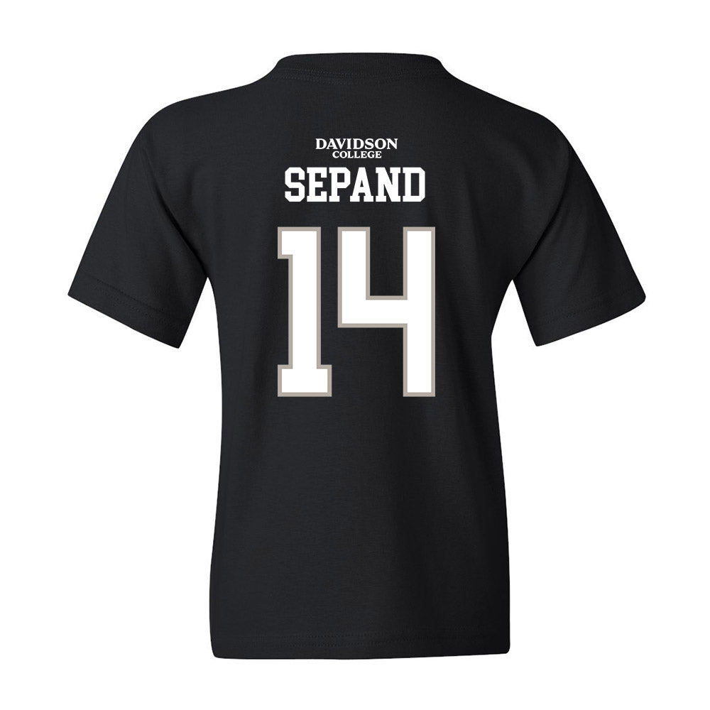 Davidson - NCAA Football : Isaiah Sepand - Black Replica Shersey Youth T-Shirt