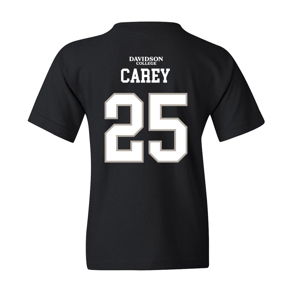 Davidson - NCAA Football : Aaron Carey - Black Replica Shersey Youth T-Shirt