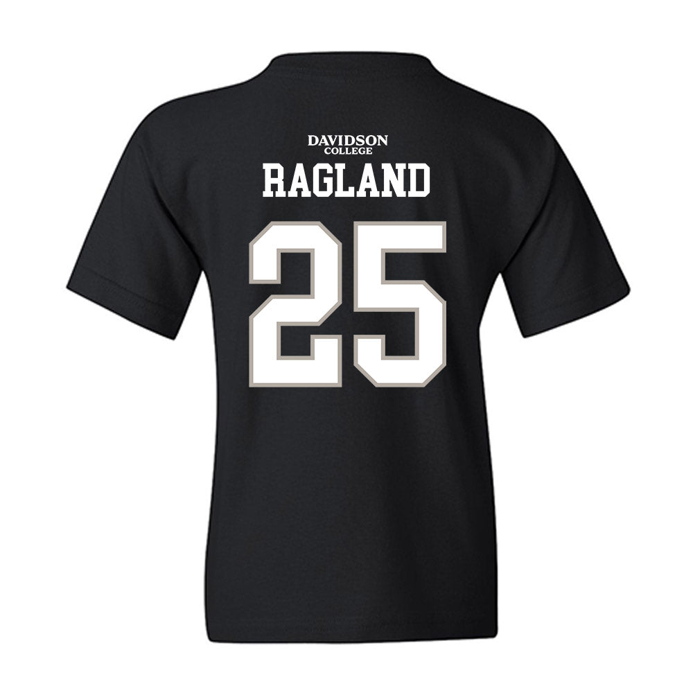 Davidson - NCAA Football : Shay Ragland - Black Replica Shersey Youth T-Shirt-1