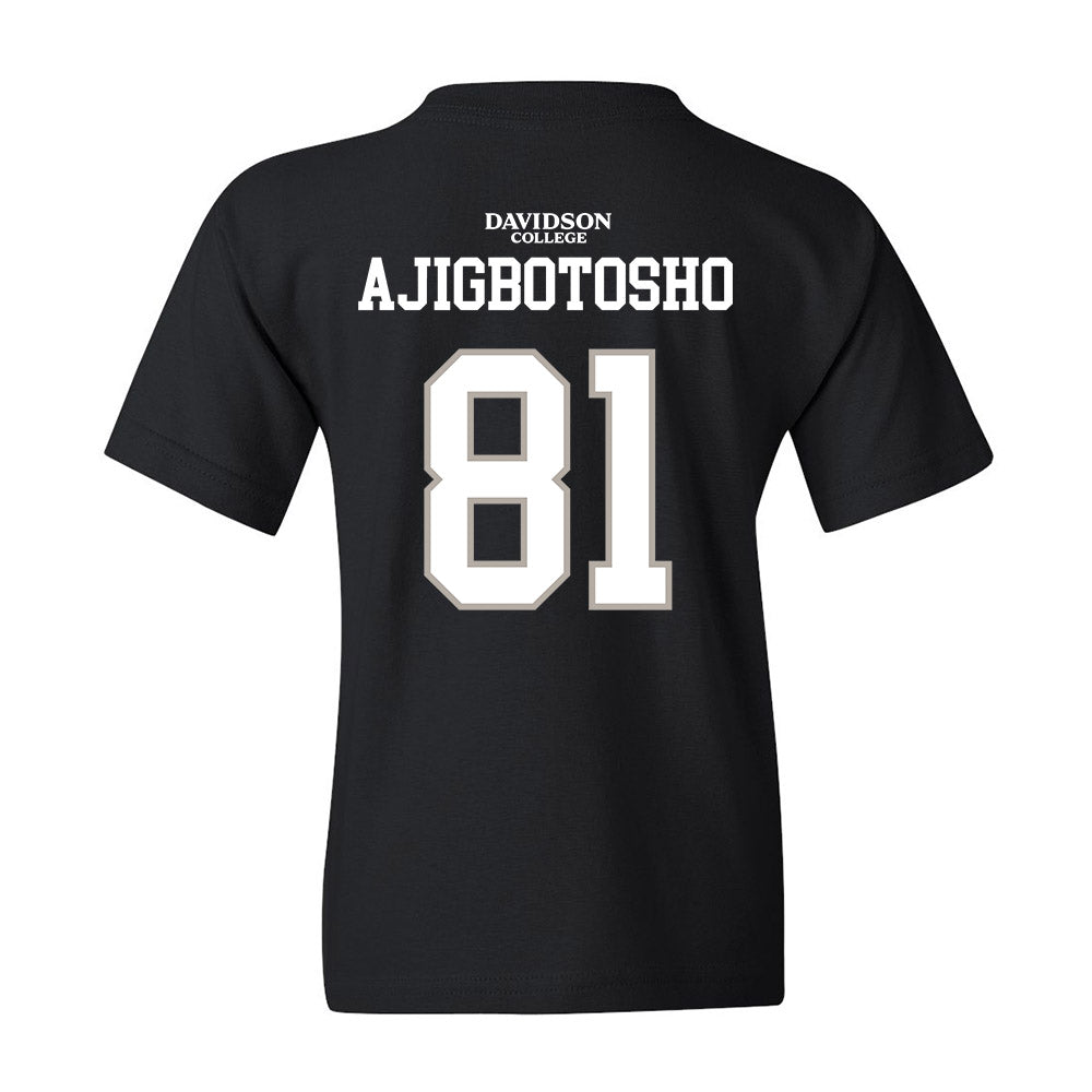 Davidson - NCAA Football : Alani Ajigbotosho - Black Replica Shersey Youth T-Shirt