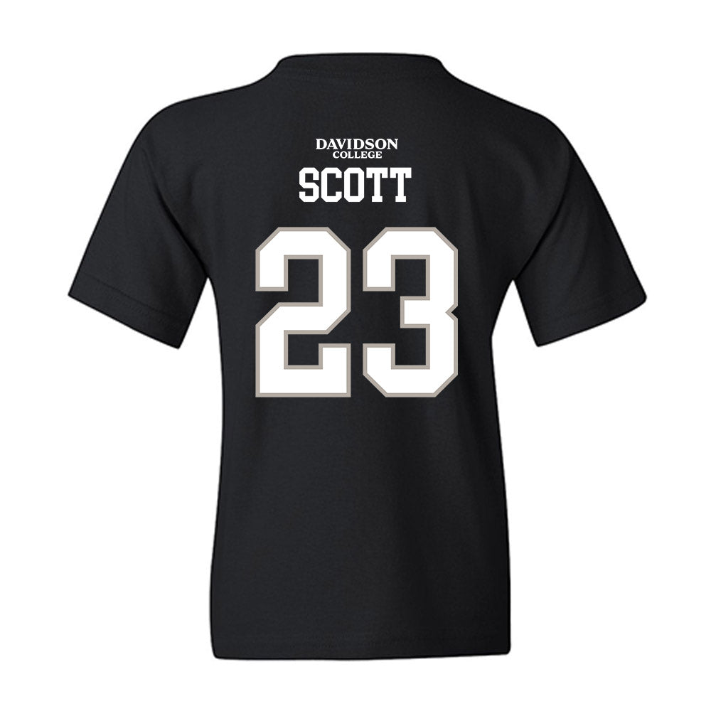 Davidson - NCAA Football : Nakoma Scott - Black Replica Shersey Youth T-Shirt-1