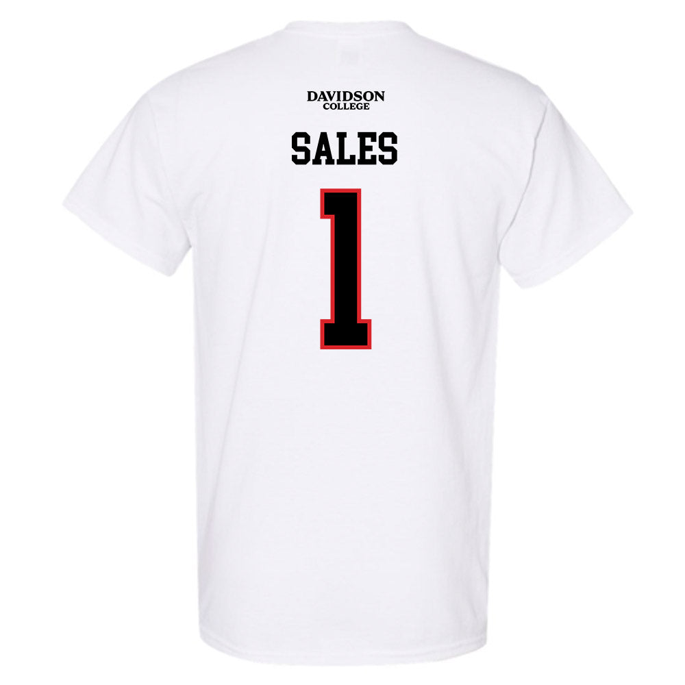 Davidson - NCAA Football : Jaleel Sales - White Replica Shersey T-Shirt