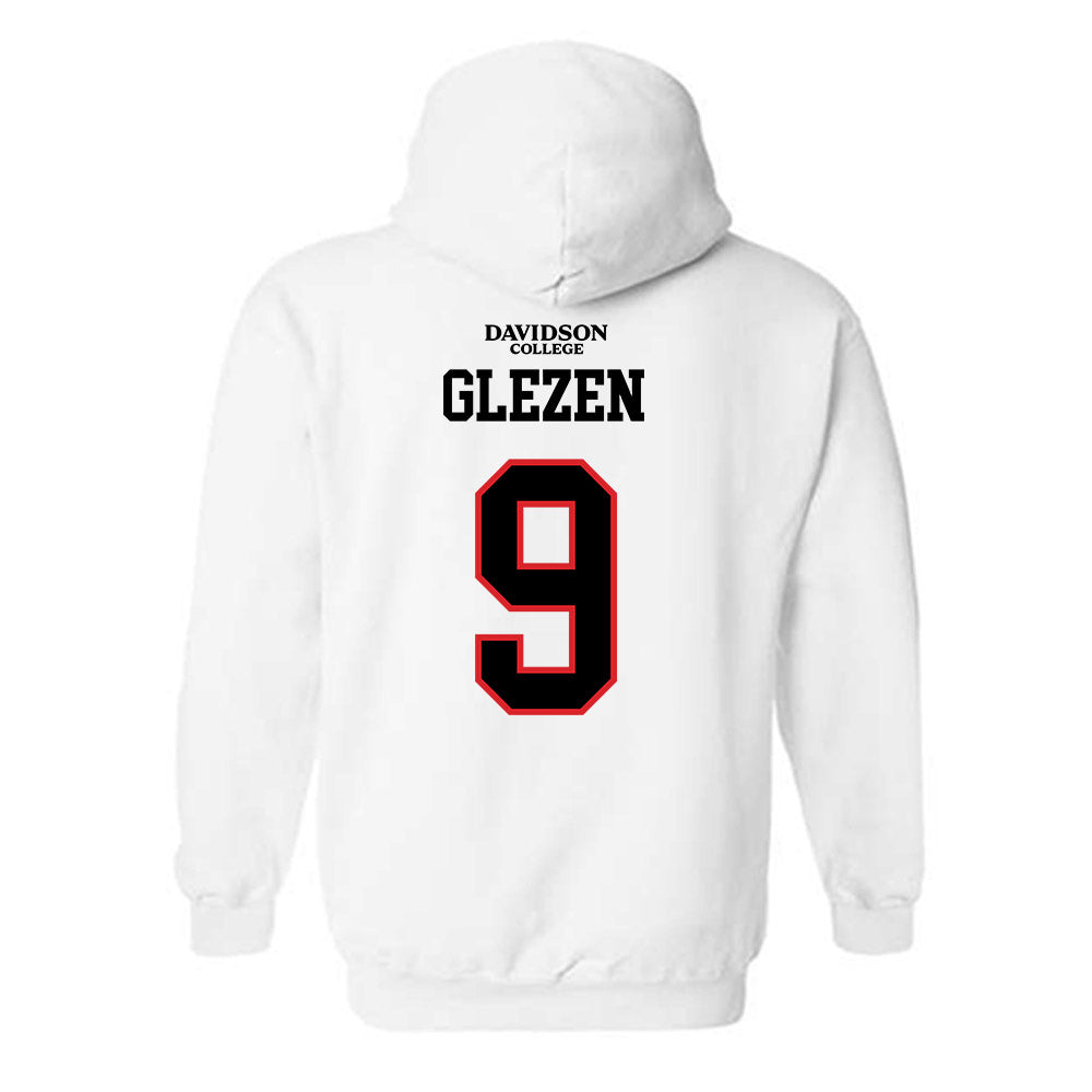 Davidson - NCAA Football : Landon Glezen - White Replica Shersey Hooded Sweatshirt-1
