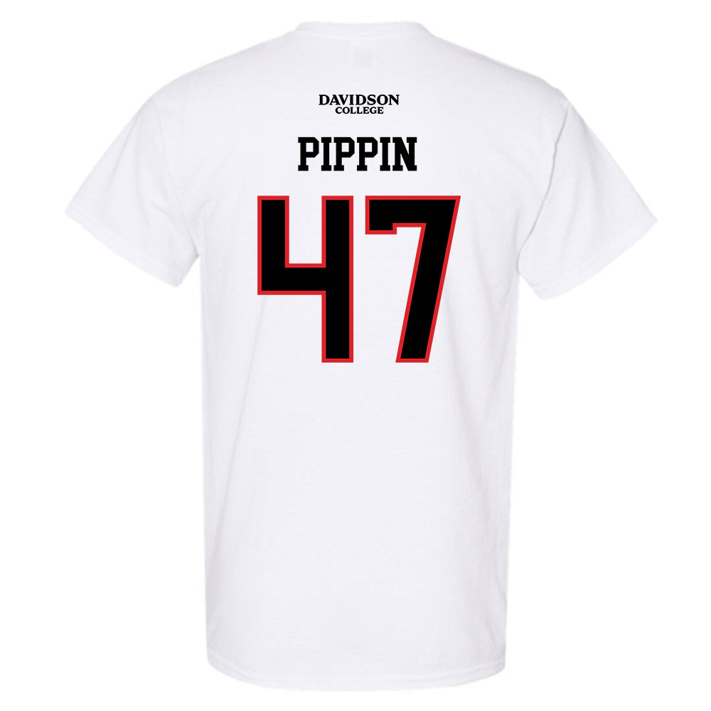Davidson - NCAA Football : Nash Pippin - White Replica Shersey T-Shirt-1