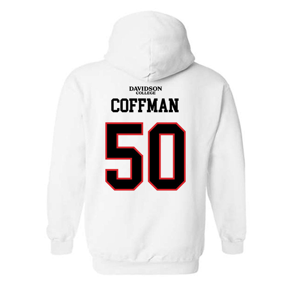 Davidson - NCAA Football : Carson Coffman - White Replica Shersey Hooded Sweatshirt-1