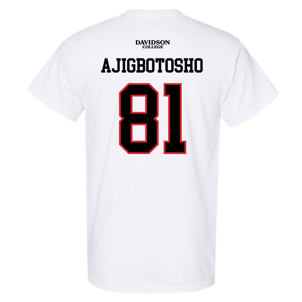 Davidson - NCAA Football : Alani Ajigbotosho - White Replica Shersey T-Shirt