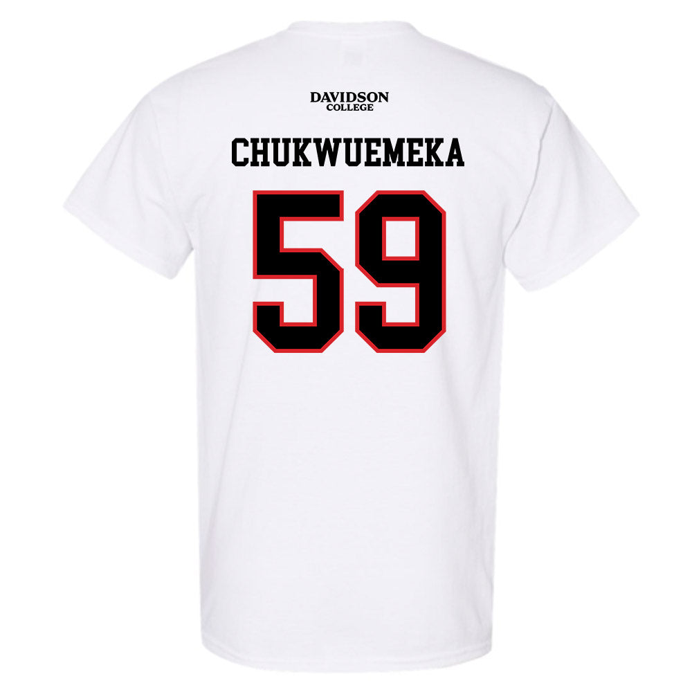 Davidson - NCAA Football : Danzel Chukwuemeka - White Replica Shersey T-Shirt-1