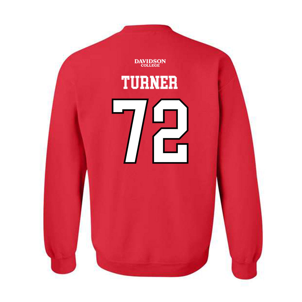Davidson - NCAA Football : Liam Turner - Orange Crewneck Sweatshirt